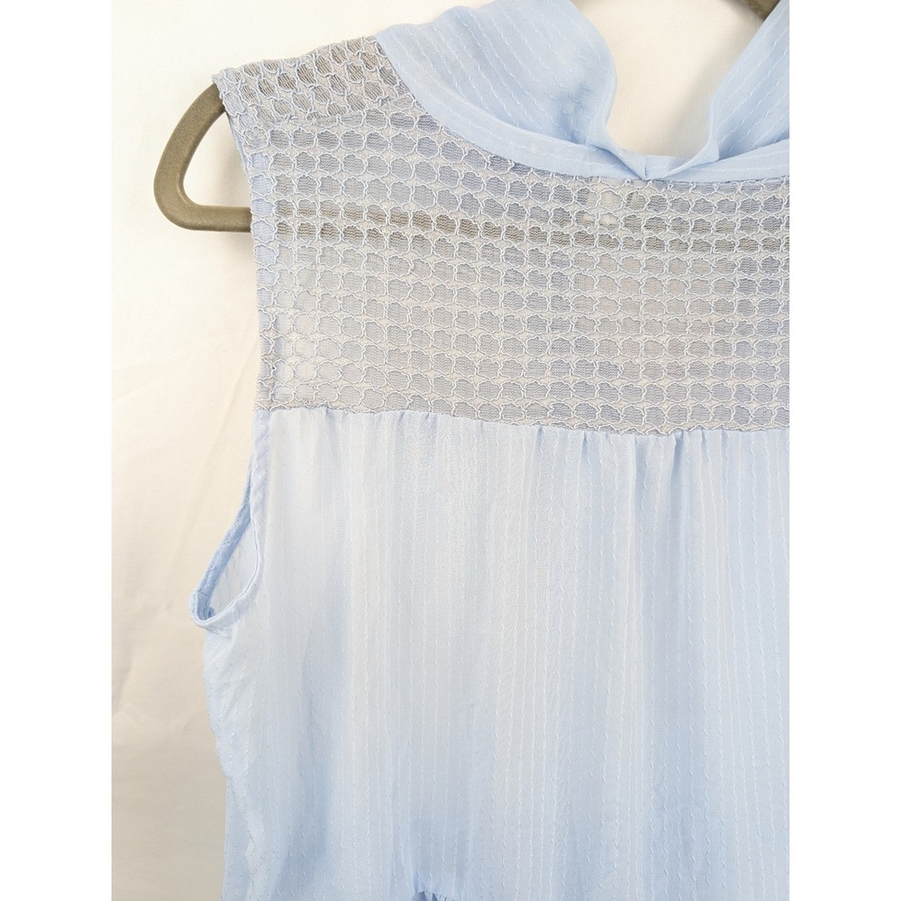 Sheer Fairy Peplum Sleeveless Top Sz M Pastel Blue Coquette Romantic Fairy Twee - Picture 8 of 10